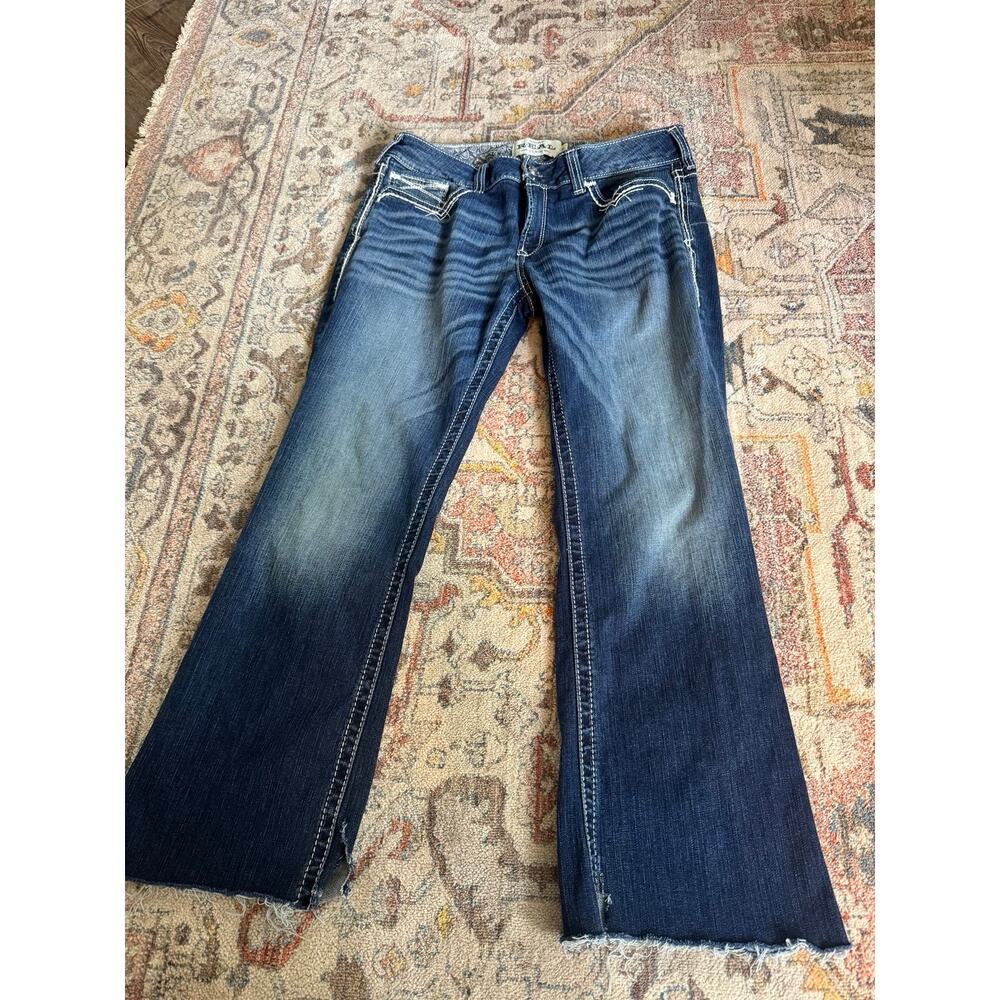 ARIAT Marine Mid Rise Stretch Entwined Boot Cut Jean Sz 32 R Western Rodeo Work
